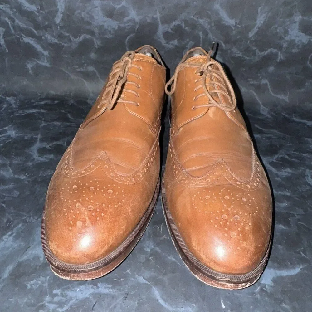 Cole Haan Benton Wingtip Brown Leather Oxfords Dress Shoes Mens Size 10M